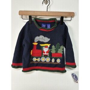 Authentic Kids Sweater Kids 18 Months Santa Christmas Train Pull Over NWT